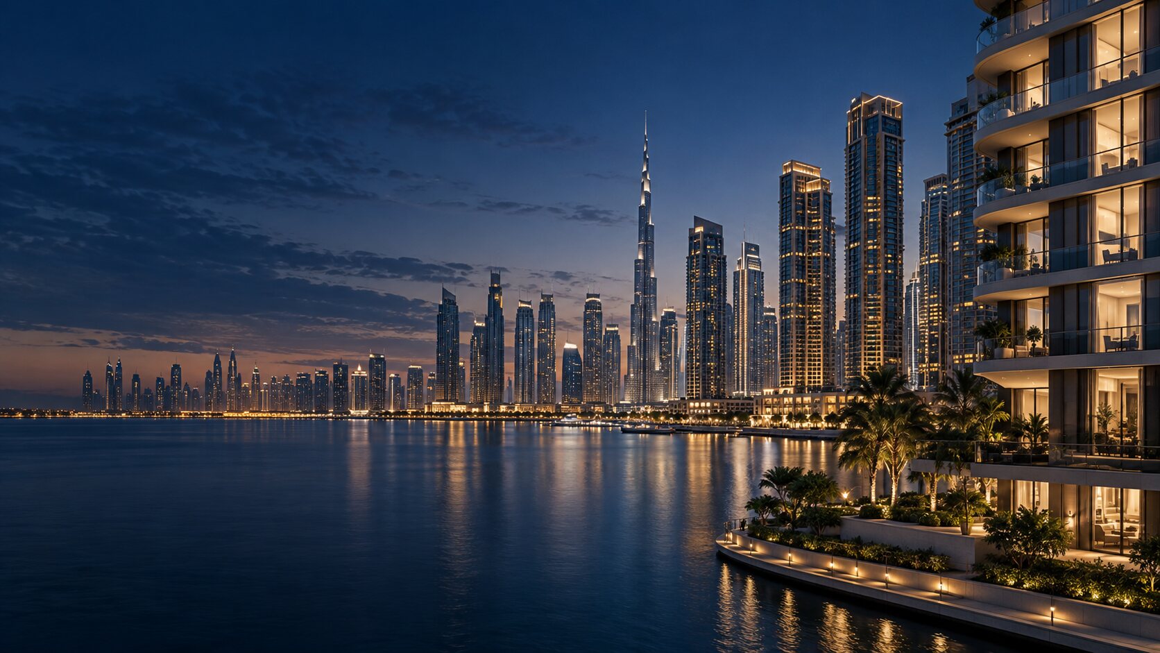 صورة تعبيرية لعمارة الواجهة المائية في دبي